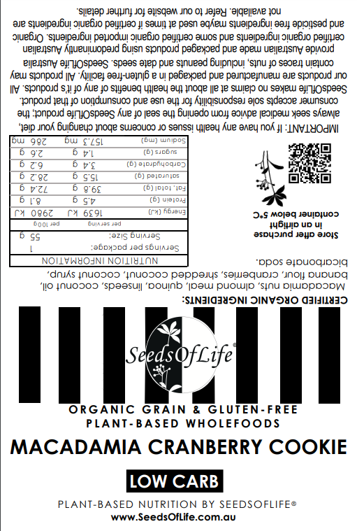 LOW CARB MACADAMIA CRANBERRY COOKIE