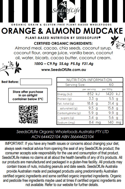 ORANGE & ALMOND TORTE 1.2kg