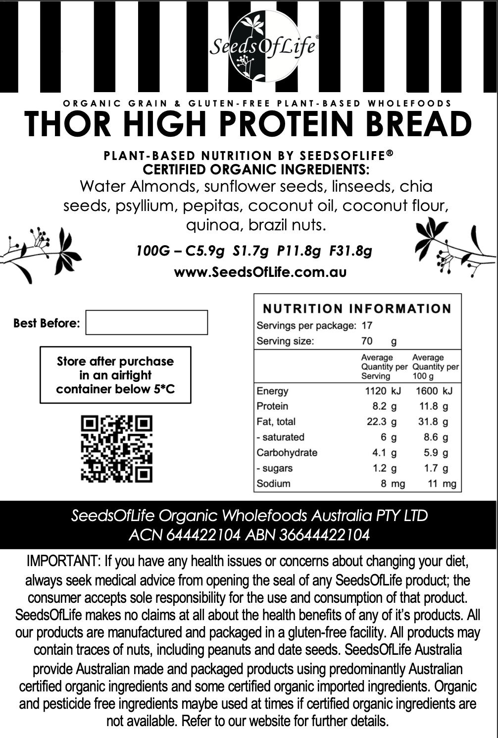 SEEDSOFLIFE HIGH PROTEIN THOR
