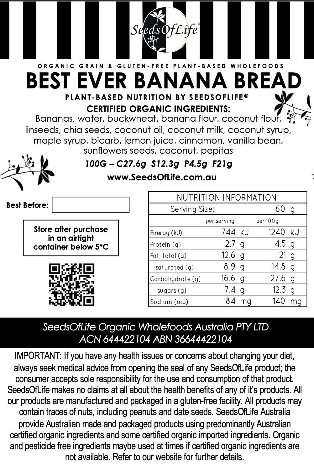BEST EVER BANANA BREAD 1kg