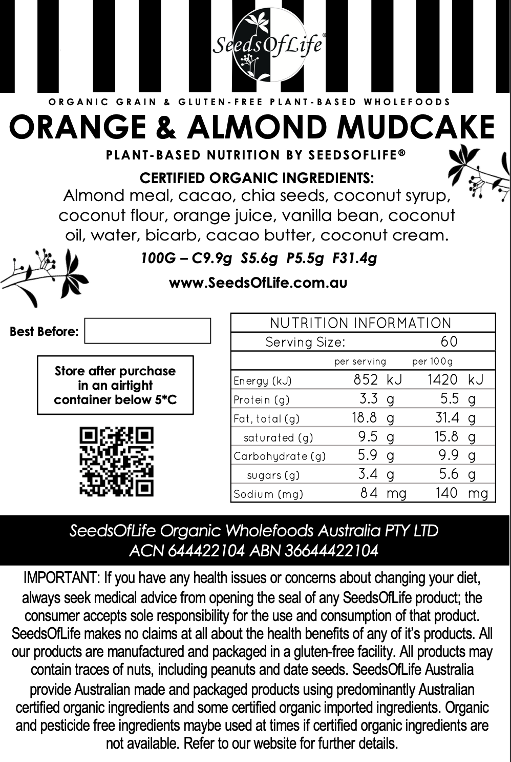 LOW CARB ORANGE & ALMOND MUDCAKE