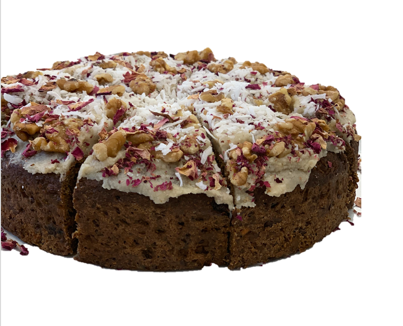 CARROT CAKE WITH SWEET POTATO FROSTING- SINGLE LAYER