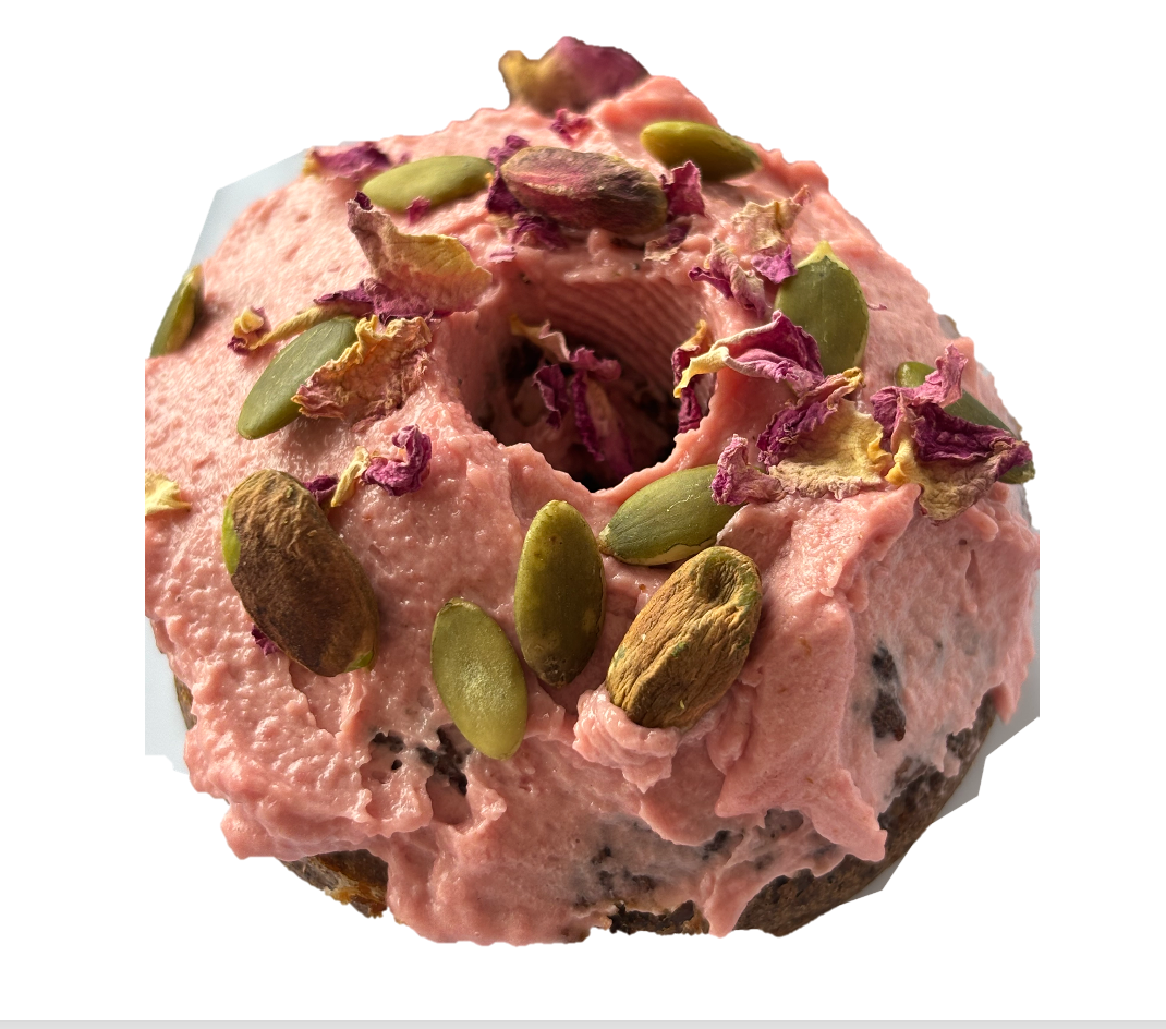 PISTACHIO & ALMOND WITH BEETROOT FROSTING