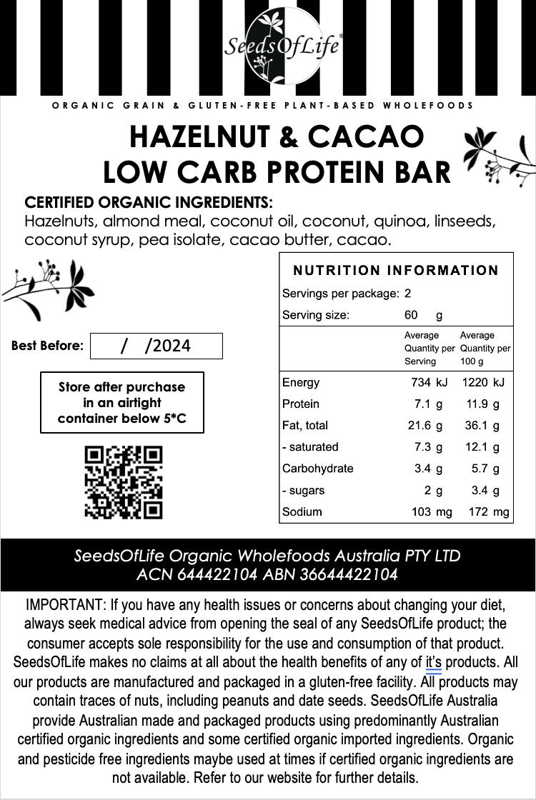 HAZELNUT CACAO LOW CARB PROTEIN BAR