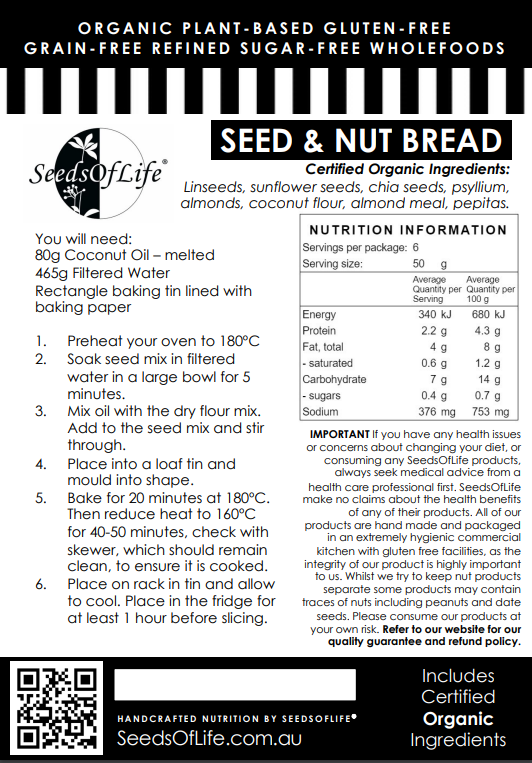 PREMIX ORIGINAL SEED & NUT BREAD & PIZZA BASE