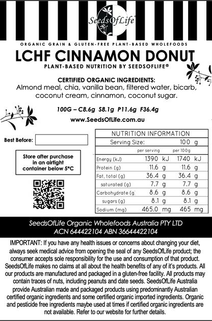 LOW CARB CINNAMON DONUT 80g