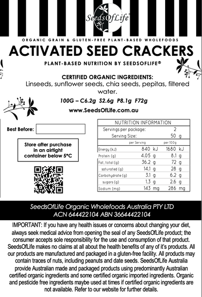 ACTIVATED SEED CRACKERS 250g