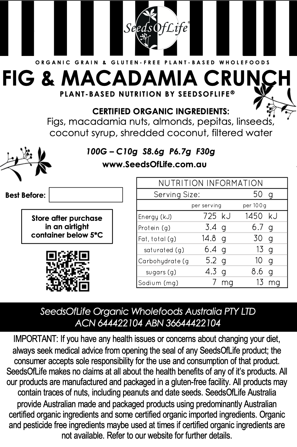 FIG & MACADAMIA CRUNCH 250g