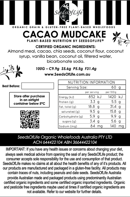 CACAO MUDCAKE 1kg LOW CARB