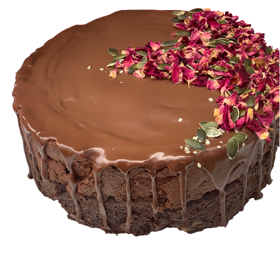 Choc chip zucchini cake with chocolate ganache