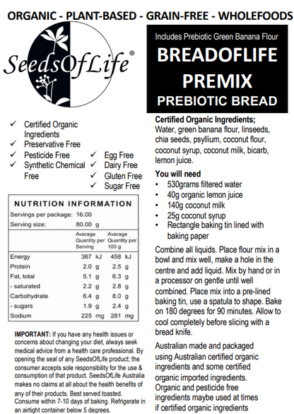 Premix Label PREMIX BREADOFLIFE – SeedsOfLife