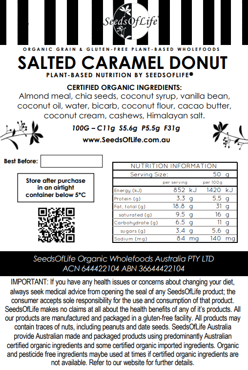 LOW CARB SALTED CARAMEL DONUT 90g x3