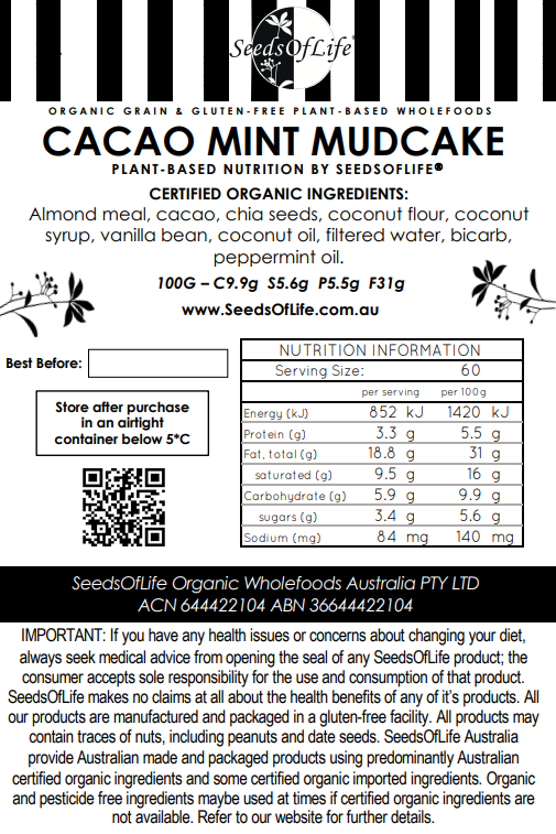 MINT CACAO MUD BROWNIE 120g x3