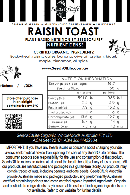 RAISIN TOAST – SeedsOfLife
